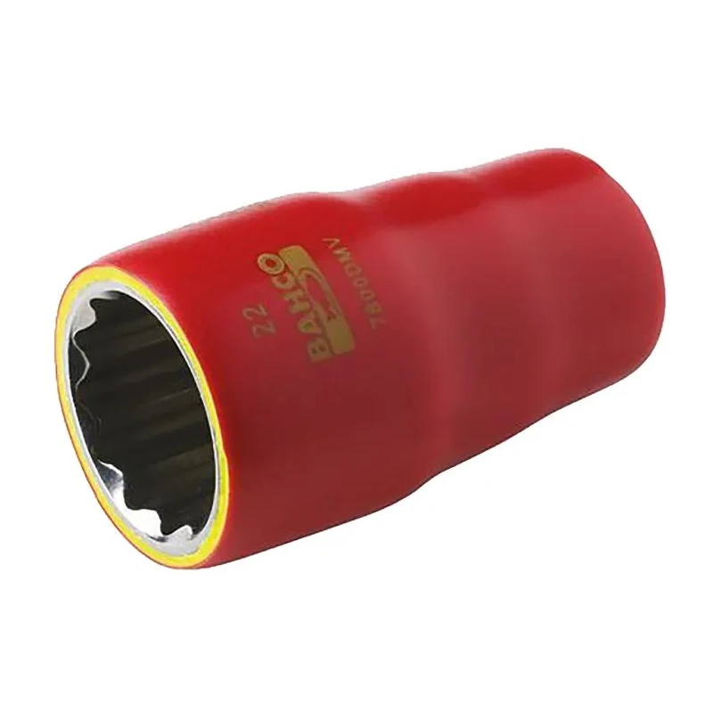 Bahco Insulated 1/2 in Drive 12 mm 12 Point Square Socket VDE/1000V Approved 50mm Overall Length 7800DMV-12