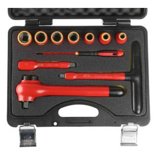 Bahco 11-Piece 1/2 in Standard Socket Set VDE 1000V Approved Chrome Vanadium Steel 10-22 mm 7811DMV