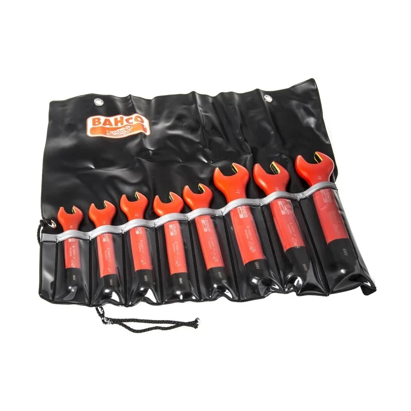 Bahco Insulated Open Ended Spanner Set 8 Pieces 10 to 19 mm Chrome Vanadium Steel 6MV/8T