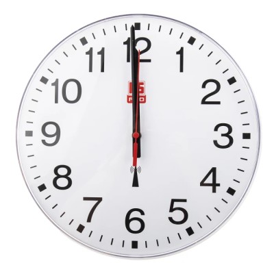 RS PRO Radio Controlled White Analogue Wall Clock 300 mm Diameter Plastic Case Shatterproof Front Lens 669-9252