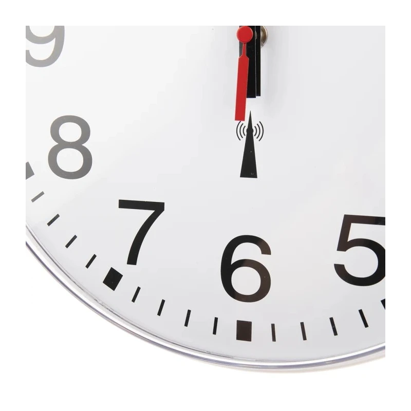 RS PRO Radio Controlled White Analogue Wall Clock 300 mm Diameter Plastic Case Shatterproof Front Lens 669-9252