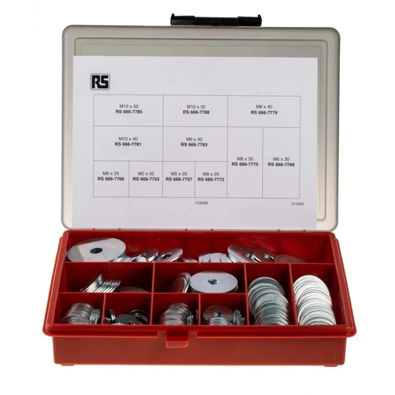 RS PRO 360 Piece Steel Galvanised Mudguard Washer Kit with Sizes 20mm to 50mm 687-9868