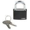 ABUS Keyed Steel, Aluminium Safety Padlock Weatherproof, 6.5 mm Shackle Diameter, 22.5 mm 49944 - T65AL/40 Black KA 6401