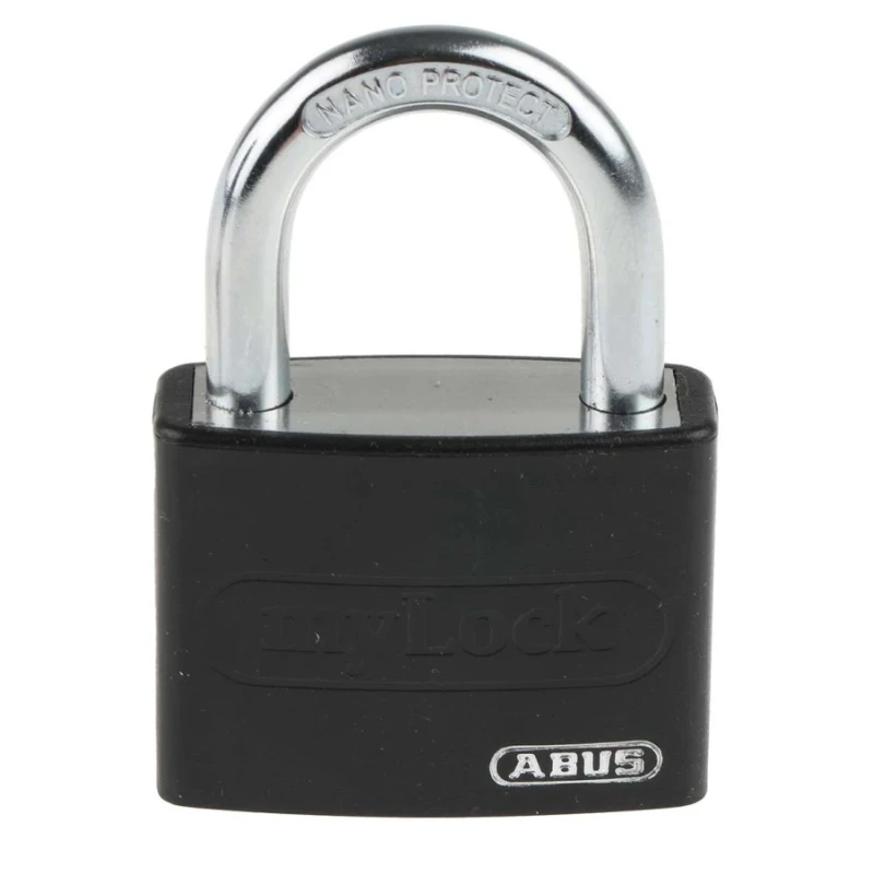 ABUS Keyed Steel, Aluminium Safety Padlock Weatherproof, 6.5 mm Shackle Diameter, 22.5 mm 49944 - T65AL/40 Black KA 6401