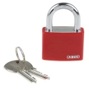 ABUS Key Steel Aluminium Safety Padlock Weatherproof 6.5 mm Shackle Diameter 43 mm Body Width 50870- T65AL/40 Red