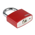 ABUS Key Steel Aluminium Safety Padlock Weatherproof 6.5 mm Shackle Diameter 43 mm Body Width 50870- T65AL/40 Red