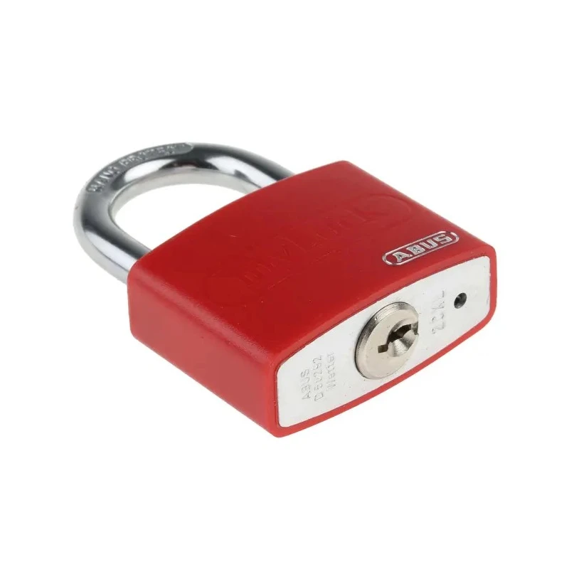 ABUS Key Steel Aluminium Safety Padlock Weatherproof 6.5 mm Shackle Diameter 43 mm Body Width 50870- T65AL/40 Red