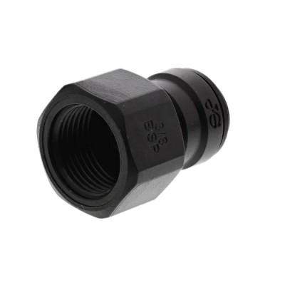 John Guest Black Acetal Copolymer Fitting, Male Female, 3/8 in PM450813E