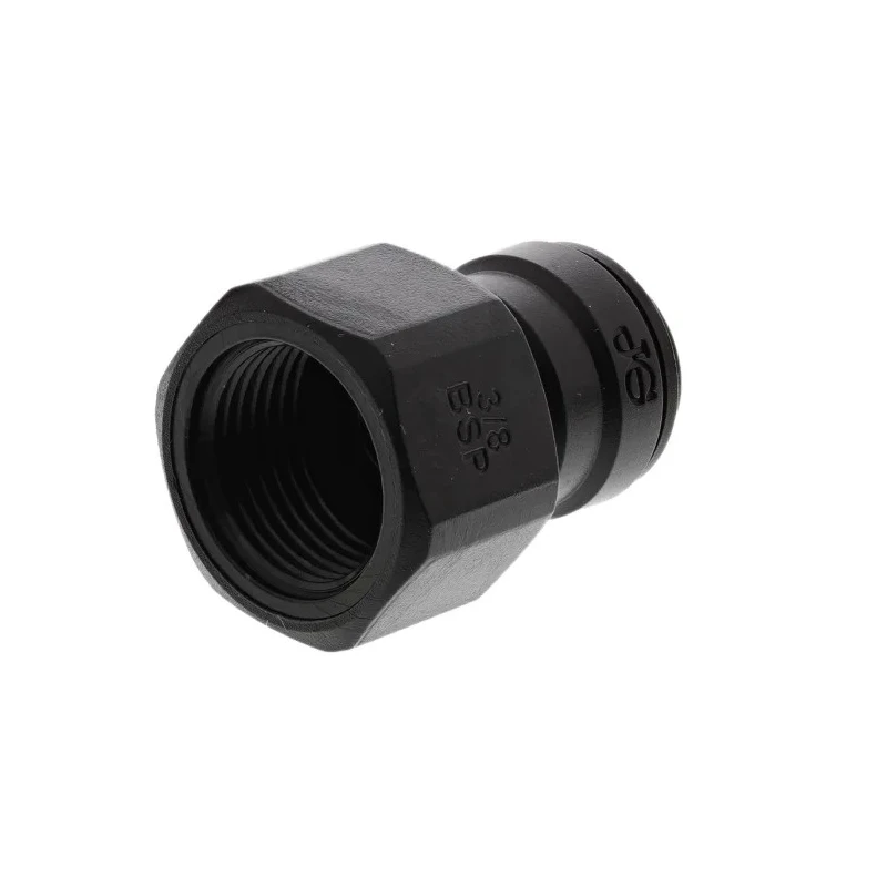 John Guest Black Acetal Copolymer Fitting, Male Female, 3/8 in PM450813E