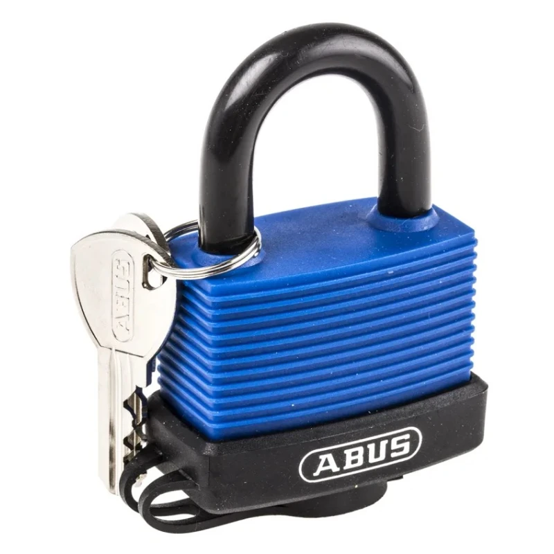 ABUS Weatherproof Keyed Brass Padlock with Stainless Steel 9 mm Shackle, 59 mm Body 70IB/50