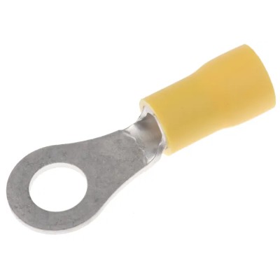 JST FV Insulated Ring Terminal M6 Stud Size 12 AWG to 10 AWG Vinyl Yellow FVWS5.5-6(LF)