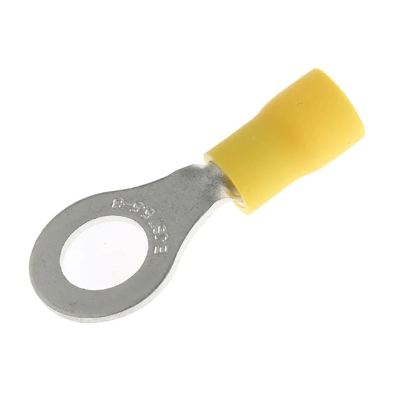 JST FV Insulated Ring Terminal M8 Stud Size 12 AWG to 10 AWG Yellow Vinyl Insulation FVWS5.5-8(LF)