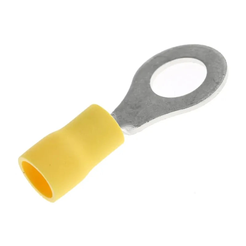 JST FV Insulated Ring Terminal M8 Stud Size 12 AWG to 10 AWG Yellow Vinyl Insulation FVWS5.5-8(LF)