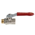 RS PRO Brass High-Pressure Threaded Ball Valve BSPP 3/8 in PVC Coated Handle 32 Bar 733-5233