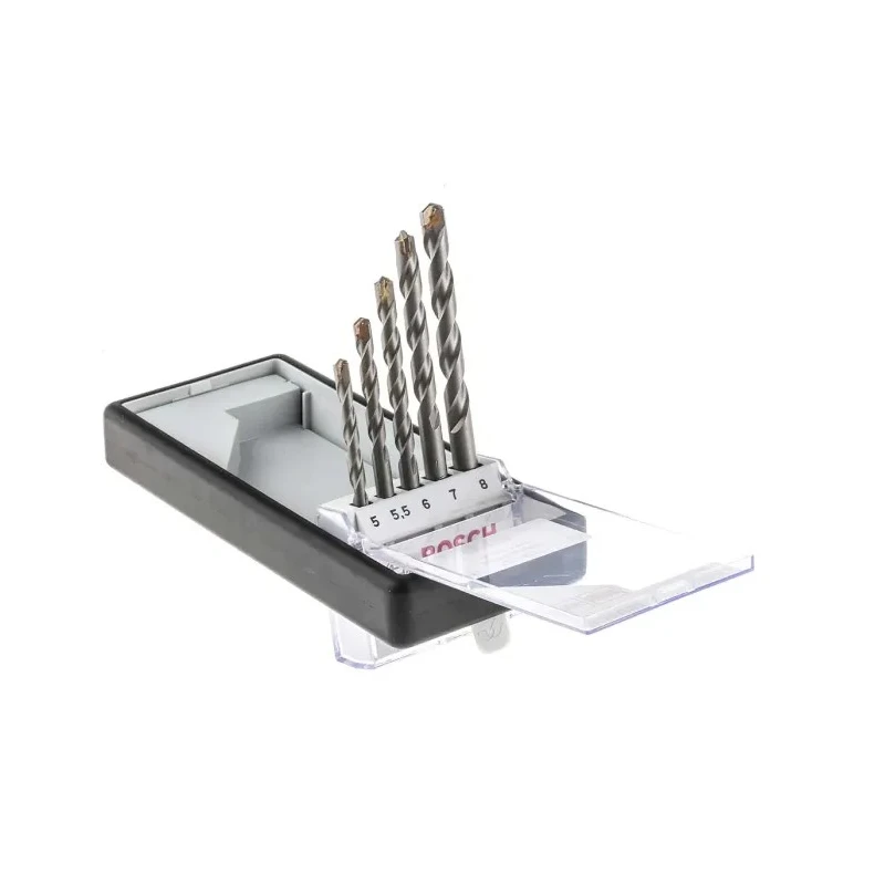 Bosch 5-Piece Masonry Drill Bit Set, Twist Carbide Tip, 5 mm to 8 mm 2607010526