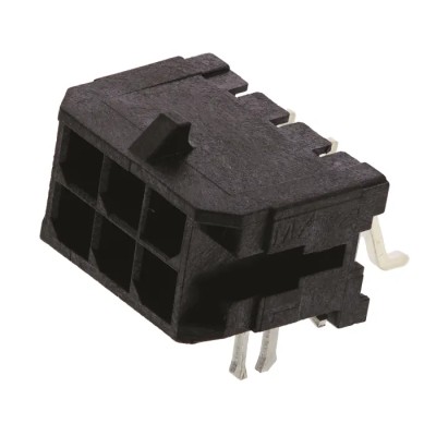 Molex Micro-Fit 3.0 Series Right Angle Surface PCB Header 6 Contact 3 mm Pitch 2 Row Shrouded 43045-0606