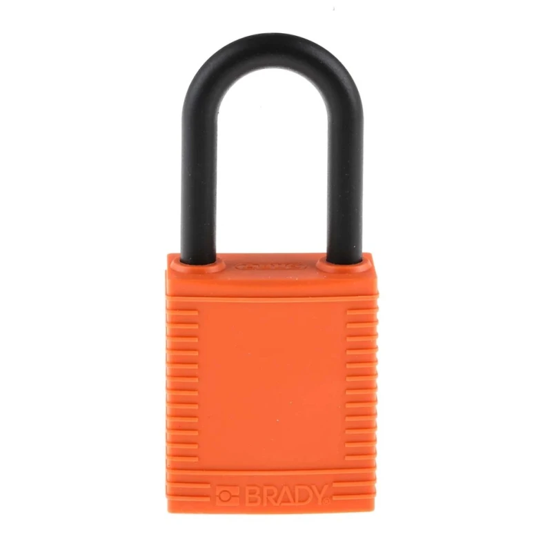 Brady Orange Nylon Padlock with 6.35 mm Shackle Diameter and 38.1 mm Shackle Length 813598