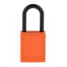 Brady Orange Nylon Padlock with 6.35 mm Shackle Diameter and 38.1 mm Shackle Length 813598