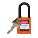 Brady Orange Nylon Padlock with 6.35 mm Shackle Diameter and 38.1 mm Shackle Length 813598