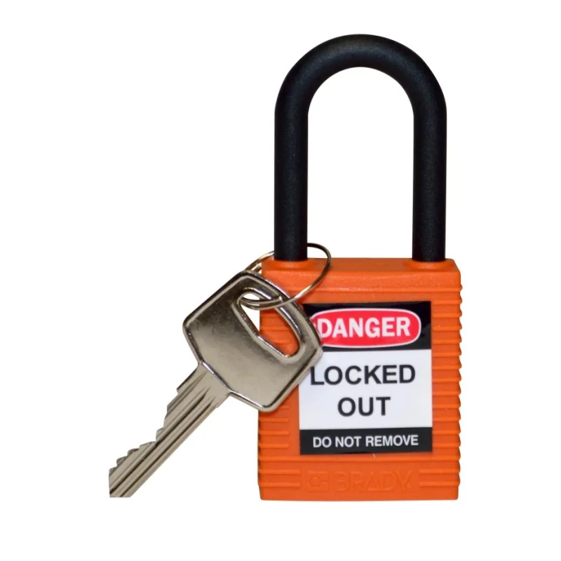 Brady Orange Nylon Padlock with 6.35 mm Shackle Diameter and 38.1 mm Shackle Length 813598