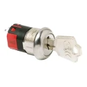 C & K Key Switch DPST 4A 2-Way Flat Key Glass Filled Polyester Housing Y201132C201NQ