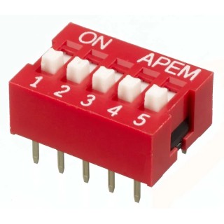 APEM Raised Rotary Coded DIP Switch Through Hole NDS-05-V