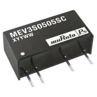 Murata Power Solutions SIP Single Output Unregulated Isolated DC/DC Converter 5V dc Output, 600 mA, 4.5-5.5V dc Input MEV3