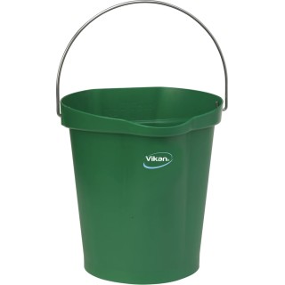 Vikan 12L Polypropylene Stainless Steel Green Bucket with Handle 56862