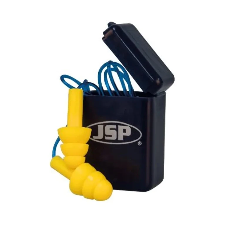 JSP Maxifit Pro Series Yellow Reusable Corded Ear Plugs 26dB SNR AEE110-060-200