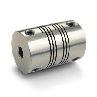 Ruland Stainless Steel Flexible Shaft Coupler, 38.1 mm OD, 16 mm Bore, 57.15 mm Length, Screw Style, Max FSMR38-16-16-SS
