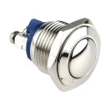 EOZ R Series Push Button Switch Momentary Panel Silver Actuator 16.2 mm Cutout SPST IP65 48 V dc 250 V ac R16DFSSTAG