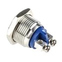 EOZ R Series Push Button Switch Momentary Panel Silver Actuator 16.2 mm Cutout SPST IP65 48 V dc 250 V ac R16DFSSTAG