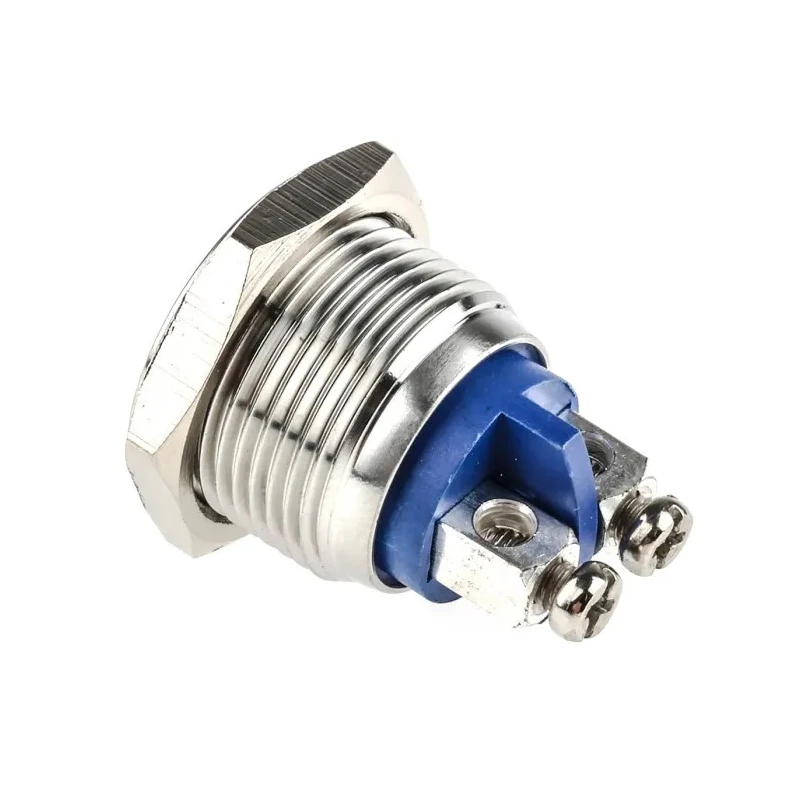 EOZ R Series Push Button Switch Momentary Panel Silver Actuator 16.2 mm Cutout SPST IP65 48 V dc 250 V ac R16DFSSTAG