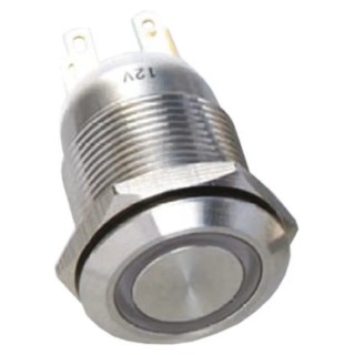 EOZ R Series Illuminated Push Button Switch Momentary Panel Mount 19 mm Cutout DPDT Yellow LED IP65 250 V ac R19FFSSPAGRY24