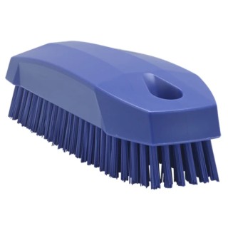Vikan Hard Bristle Scrubbing Brush Nail Brush, Polyester Bristle 17 mm, Purple, Polypropylene Handle 64408