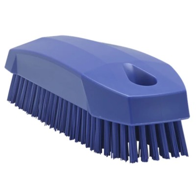 Vikan Hard Bristle Scrubbing Brush Nail Brush, Polyester Bristle 17 mm, Purple, Polypropylene Handle 64408