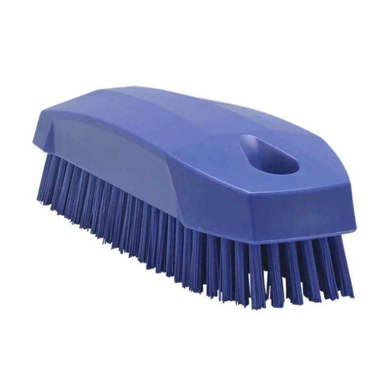 Vikan Hard Bristle Scrubbing Brush Nail Brush, Polyester Bristle 17 mm, Purple, Polypropylene Handle 64408