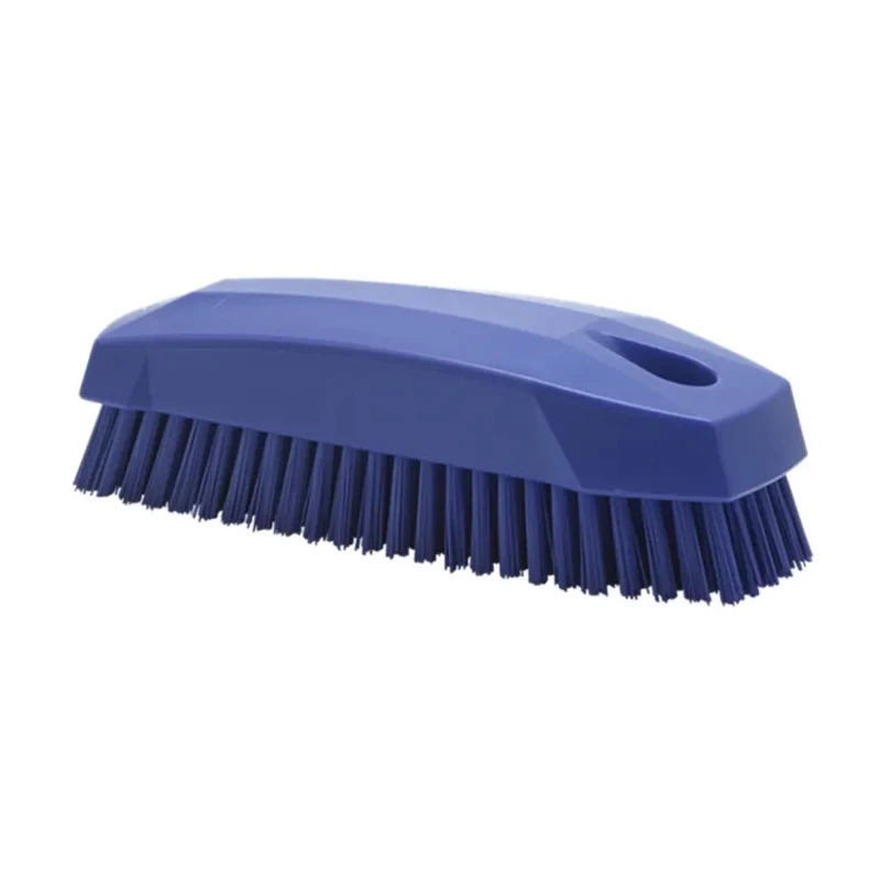 Vikan Hard Bristle Scrubbing Brush Nail Brush, Polyester Bristle 17 mm, Purple, Polypropylene Handle 64408