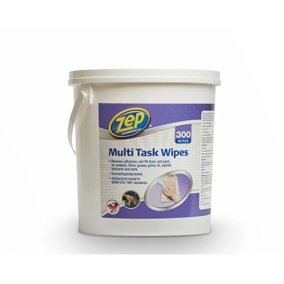 Zep Commercial Wet Anti-Bacterial Wipes Tub of 300, Single Use, White, United Kingdom Origin 0300ZCMULTITWRS