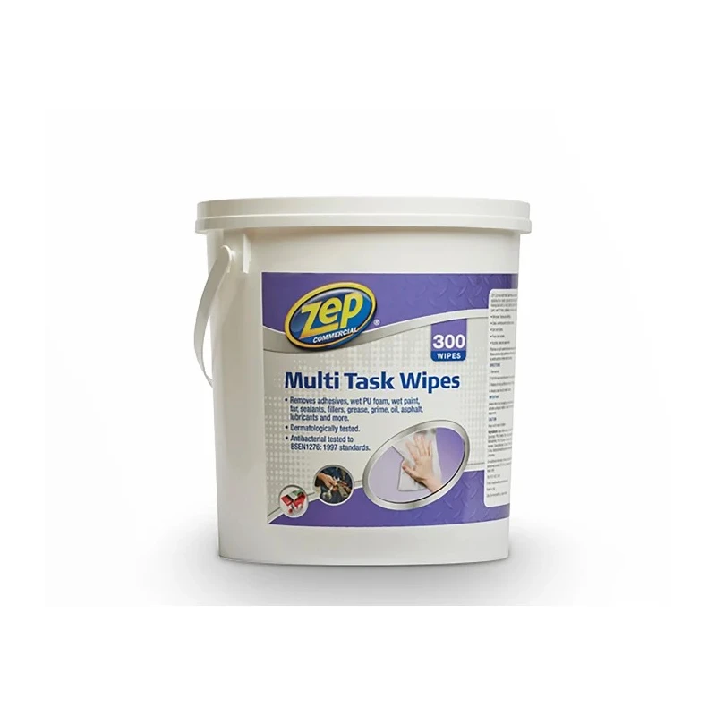 Zep Commercial Wet Anti-Bacterial Wipes Tub of 300, Single Use, White, United Kingdom Origin 0300ZCMULTITWRS