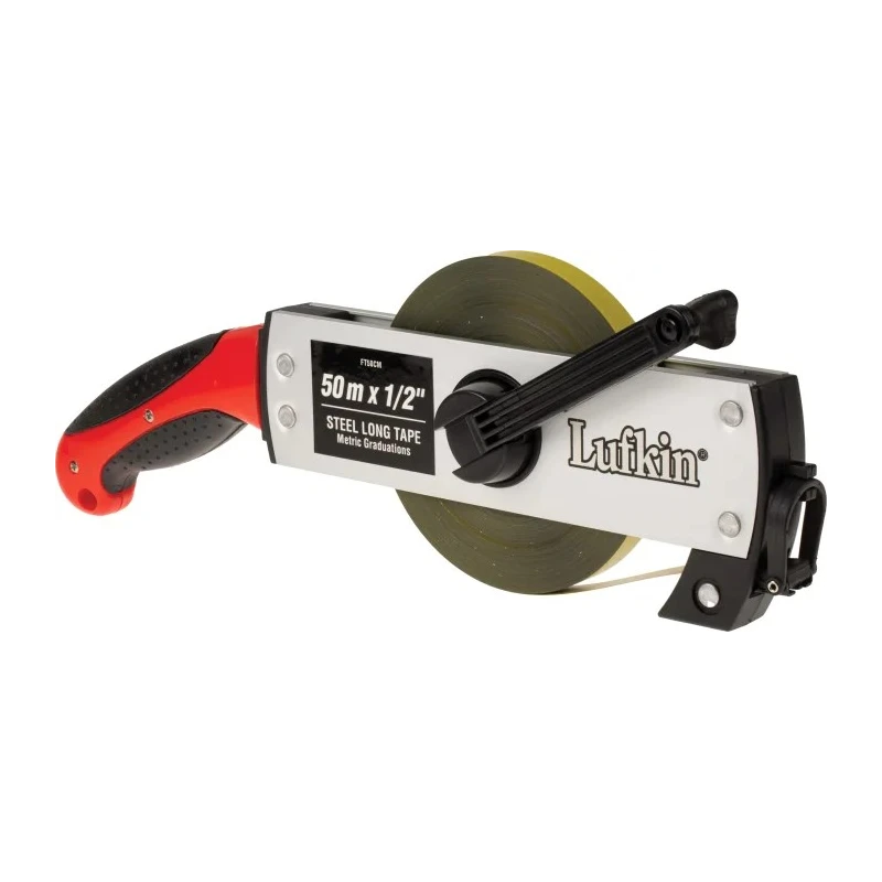 Lufkin 50 m Metric Steel Tape Measure, 13 mm Blade Width, Steel Case with Belt Clip FT50CM