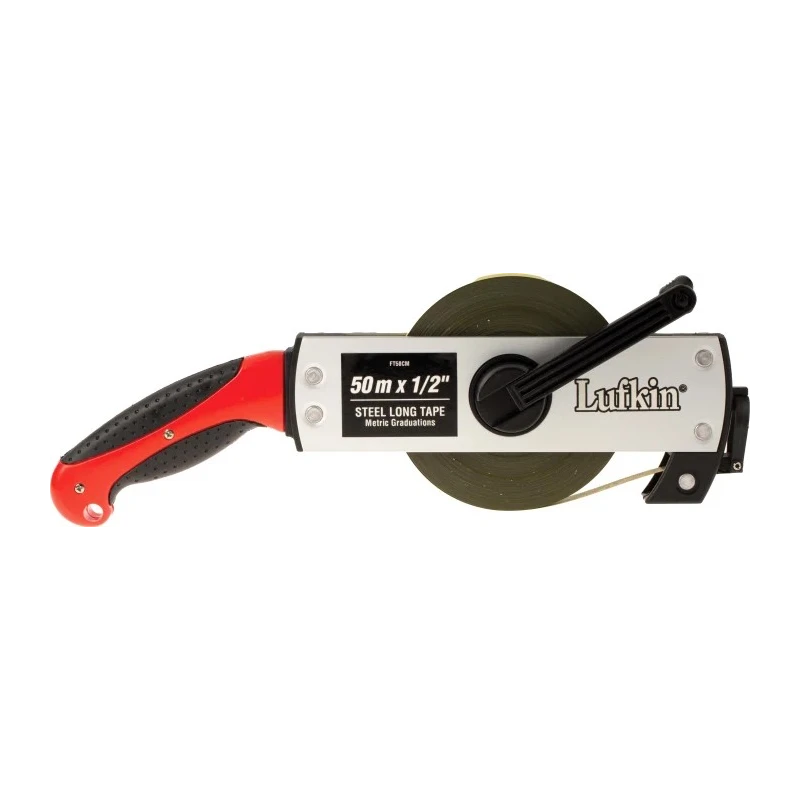 Lufkin 50 m Metric Steel Tape Measure, 13 mm Blade Width, Steel Case with Belt Clip FT50CM