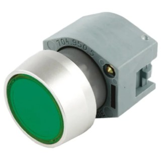 EAO 04 Series Green Momentary Push Button Head, 22.5 mm Cutout Diameter, Plastic Raised Style, IP65 704.012.5