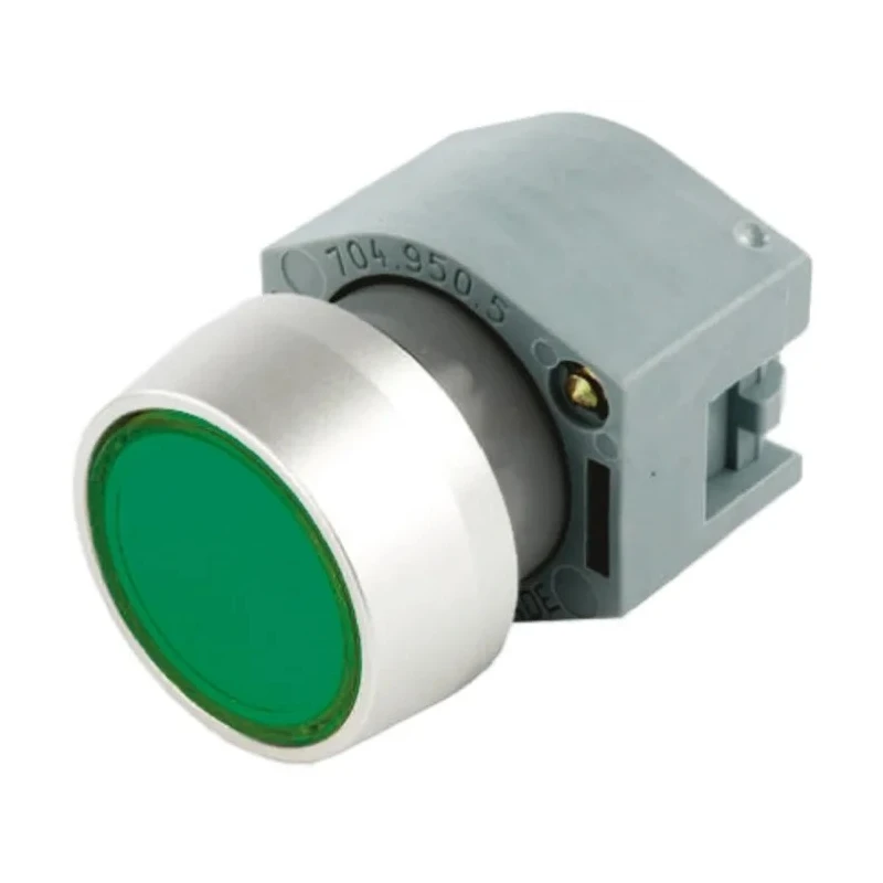 EAO 04 Series Green Momentary Push Button Head, 22.5 mm Cutout Diameter, Plastic Raised Style, IP65 704.012.5