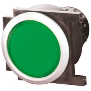 EAO 71 Series Green Round Momentary Flush Aluminium Push Button Head 25mm IP65 71-611.0+61-9642.5+61-9933.0
