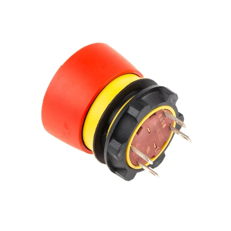 EAO 84 Series Twist Release Emergency Stop Push Button Panel Mount 22.5 mm Cutout 2 NC Contacts IP65 84-5040.0020