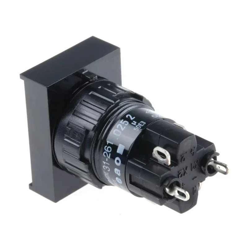 EAO Illuminated Push Button Switch 16mm Cutout Diameter, 18mm Length, Latching Function, Gold-Plated Silver 31-261.0252