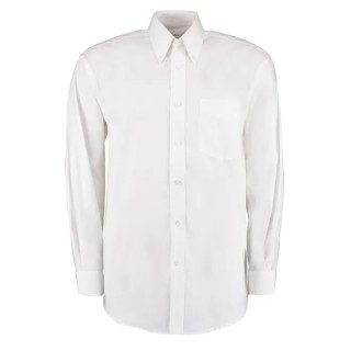 Kustom Kit White Polyester Cotton Long Sleeve Work Shirt 114 cm KK105
