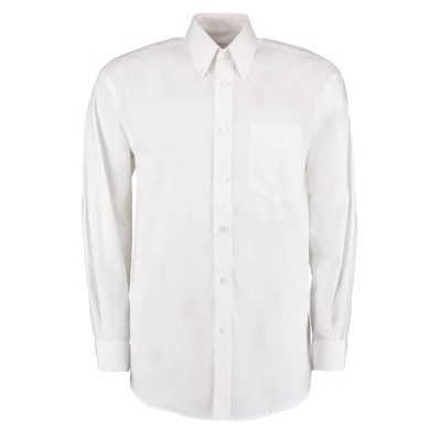 Kustom Kit White Polyester Cotton Long Sleeve Work Shirt 114 cm KK105