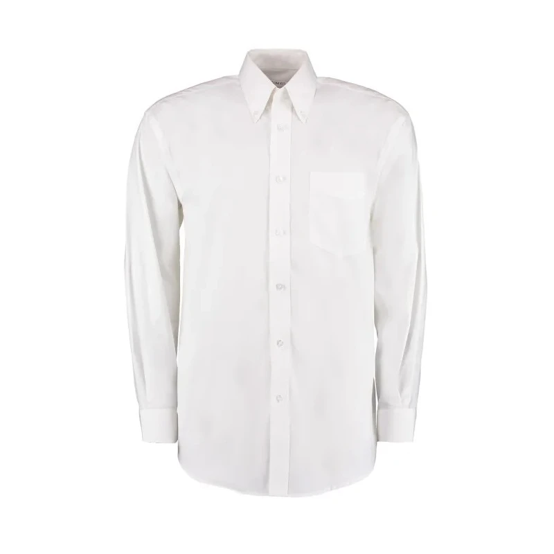 Kustom Kit White Polyester Cotton Long Sleeve Work Shirt 114 cm KK105